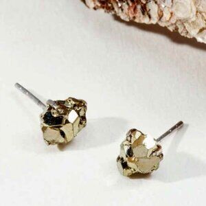 Raw Beauty Post Pyrite Earrings